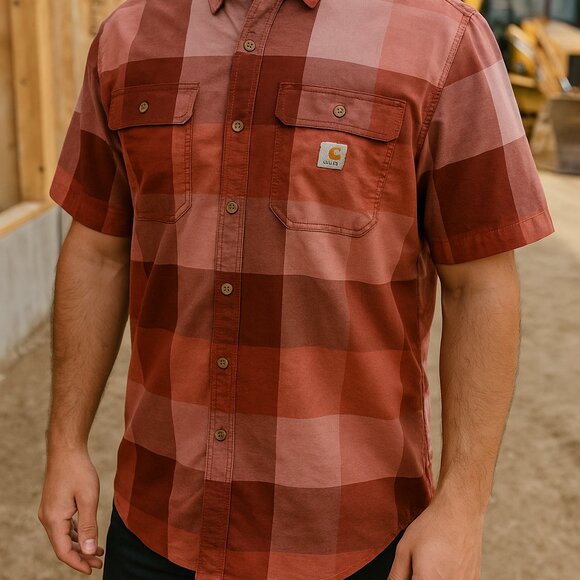 Carhartt Other - Carhartt Rugged Flex Plaid Work Shirt Relaxed Fit Men's Medium